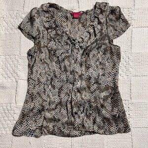 Sunny Leigh Brown Black Snakeskin Blouse